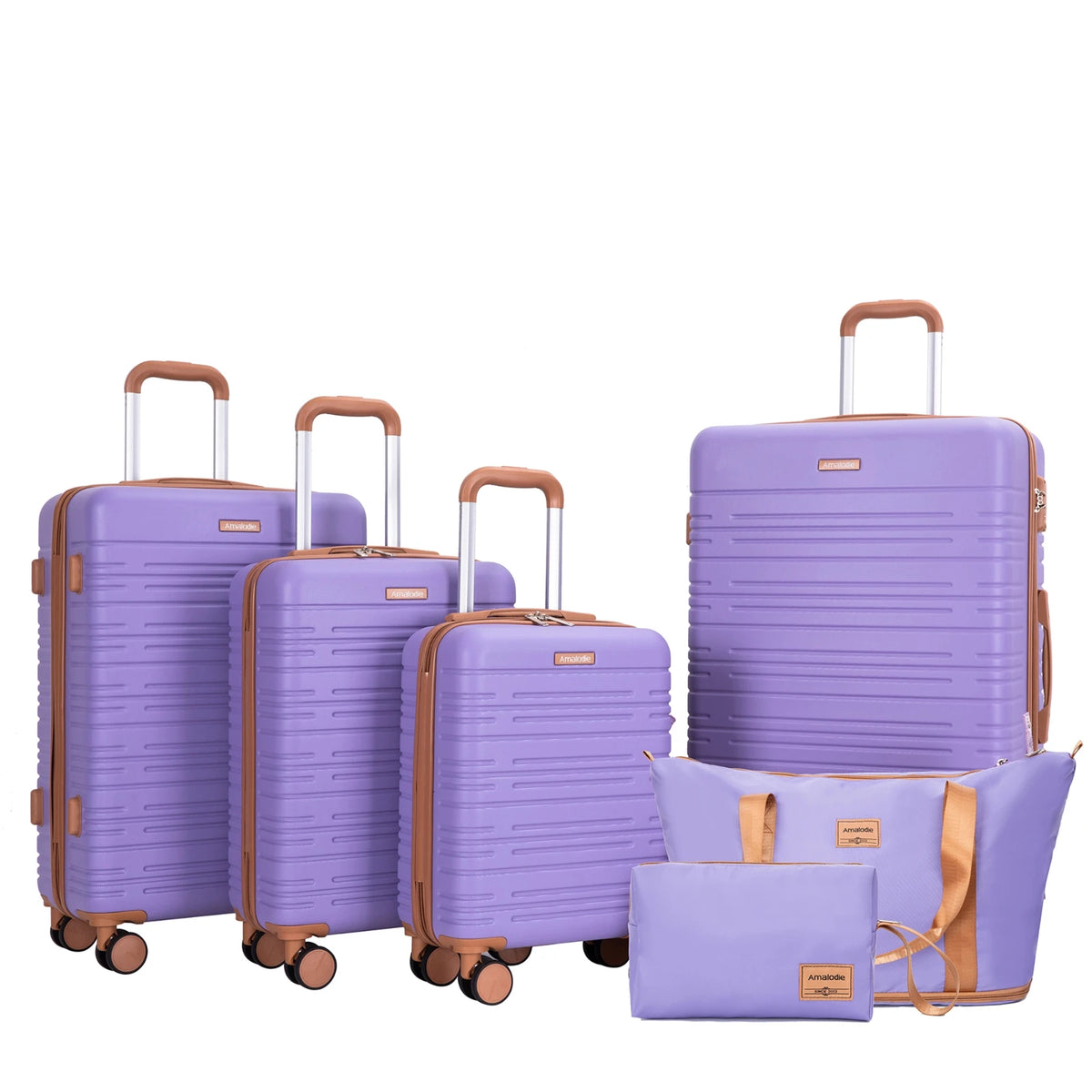 TRIPCOMP 6-Piece Luggage Set With Spinner Wheels TSA Lock