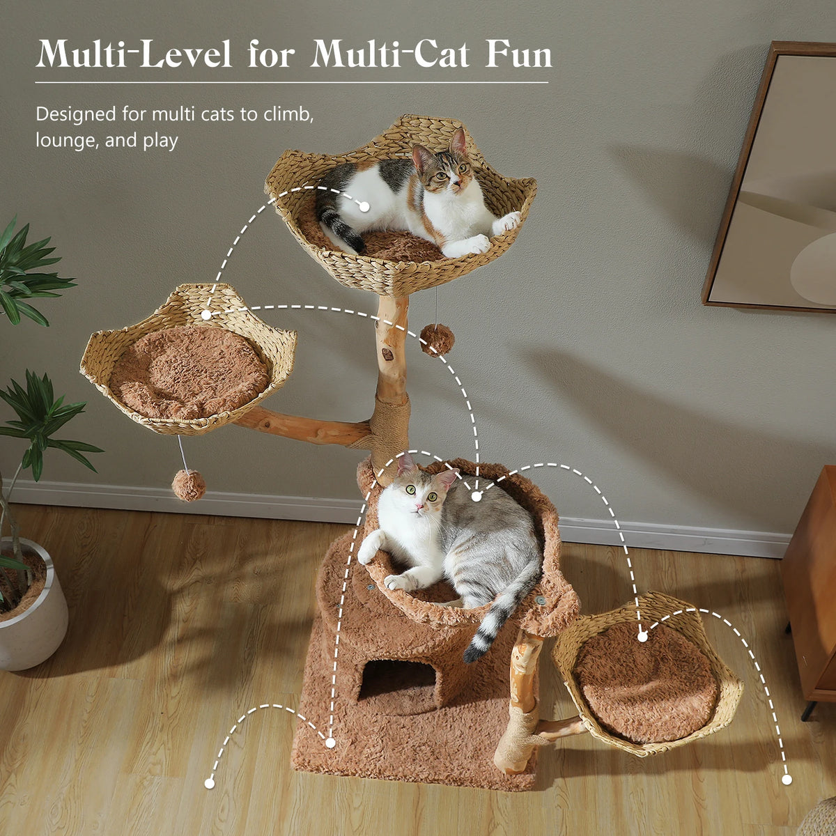 PAWZ Road CN Cat Tree Tower With Sisal Scratching Post