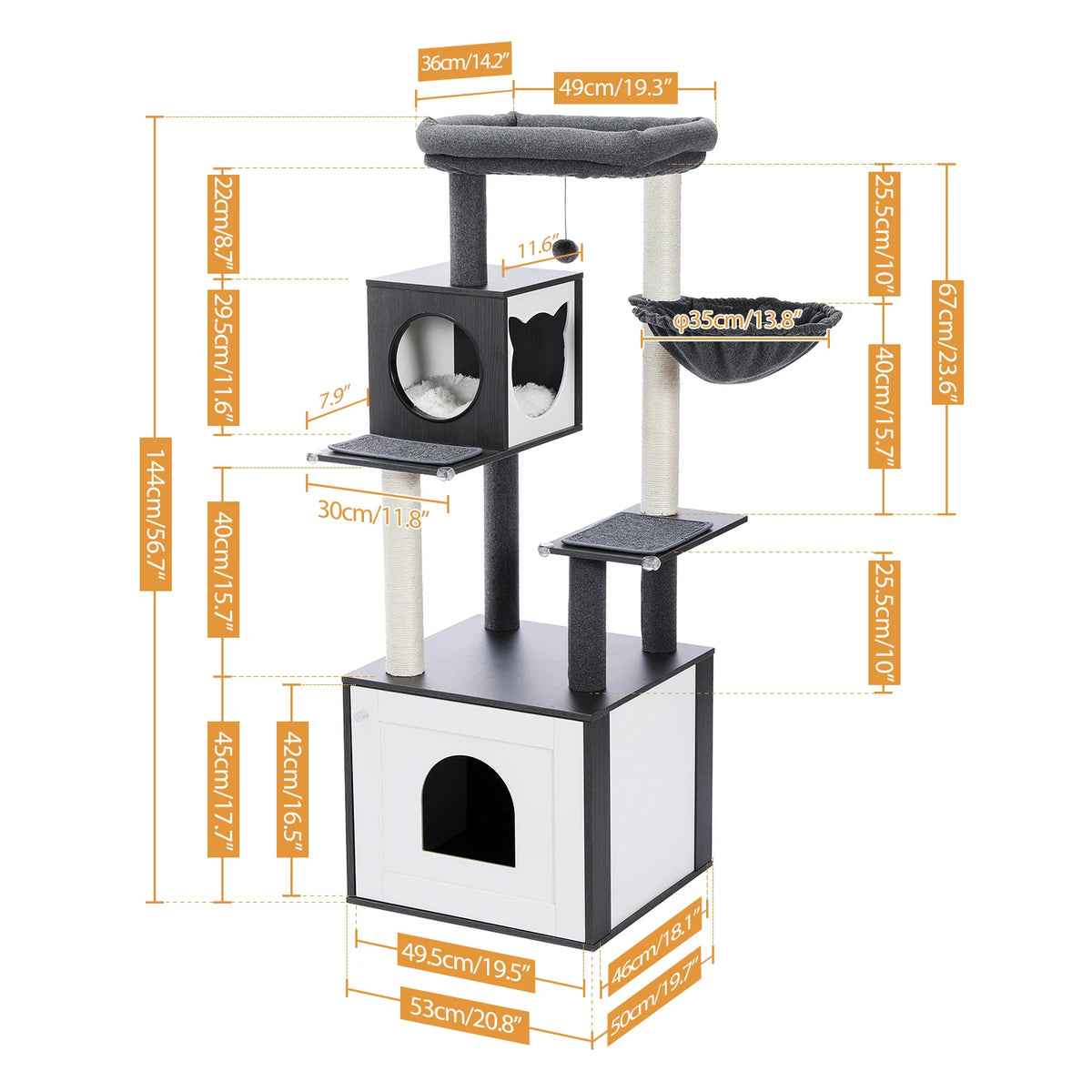 PAWZ Ro Multi Level Cat Tree Indoor Tower