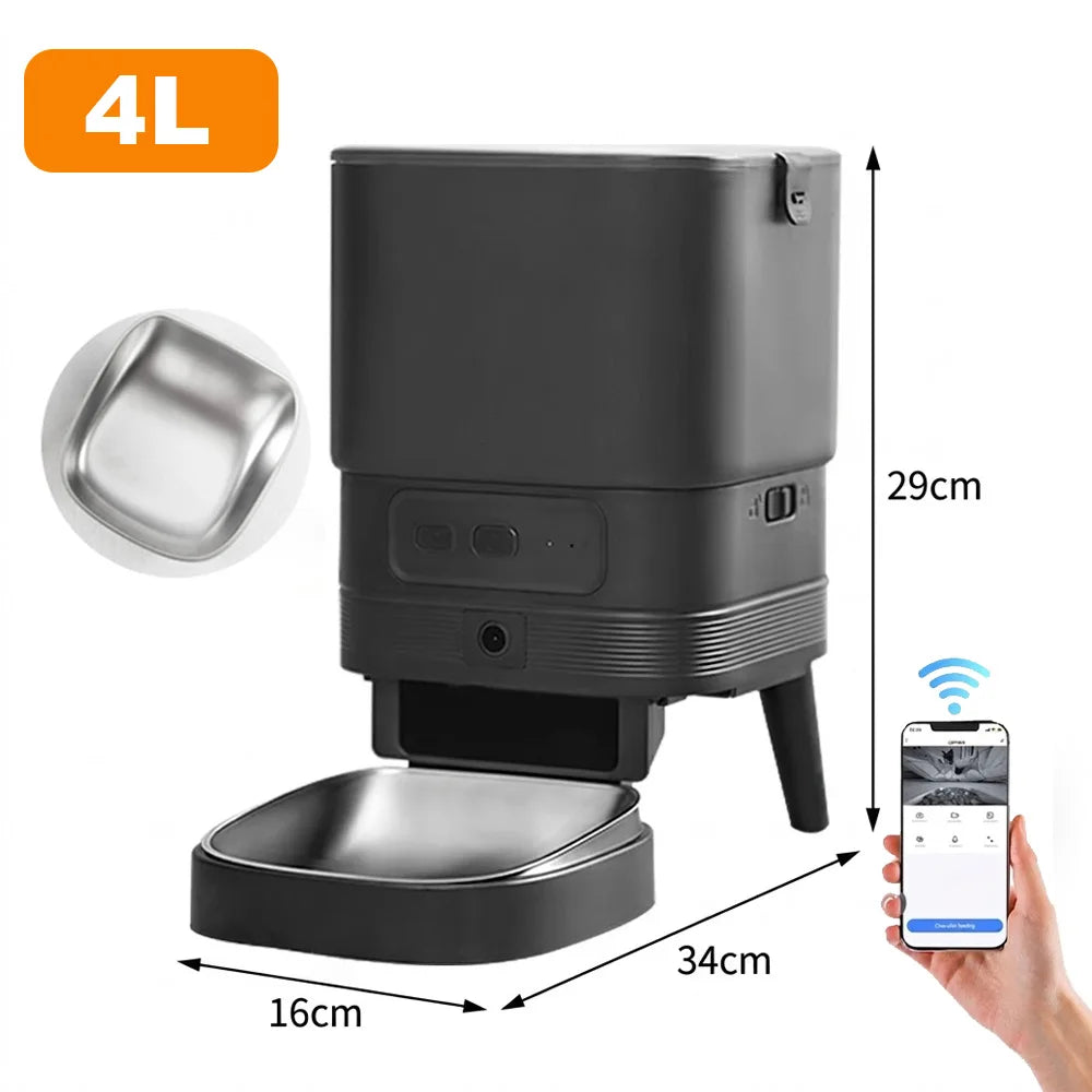 Nityers Automatic Cat Feeder With HD Camera Night Vision
