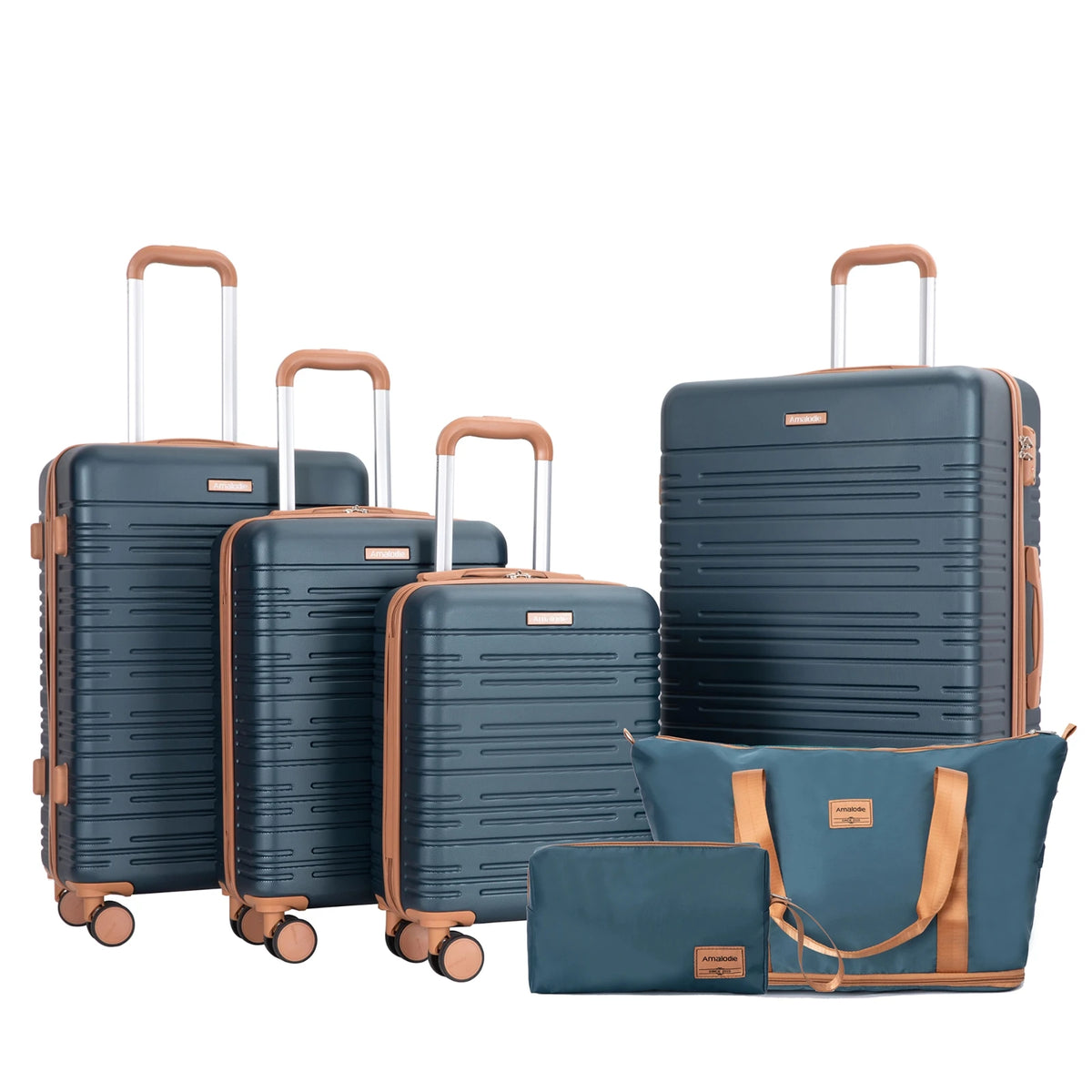 TRIPCOMP 6-Piece Luggage Set With Spinner Wheels TSA Lock