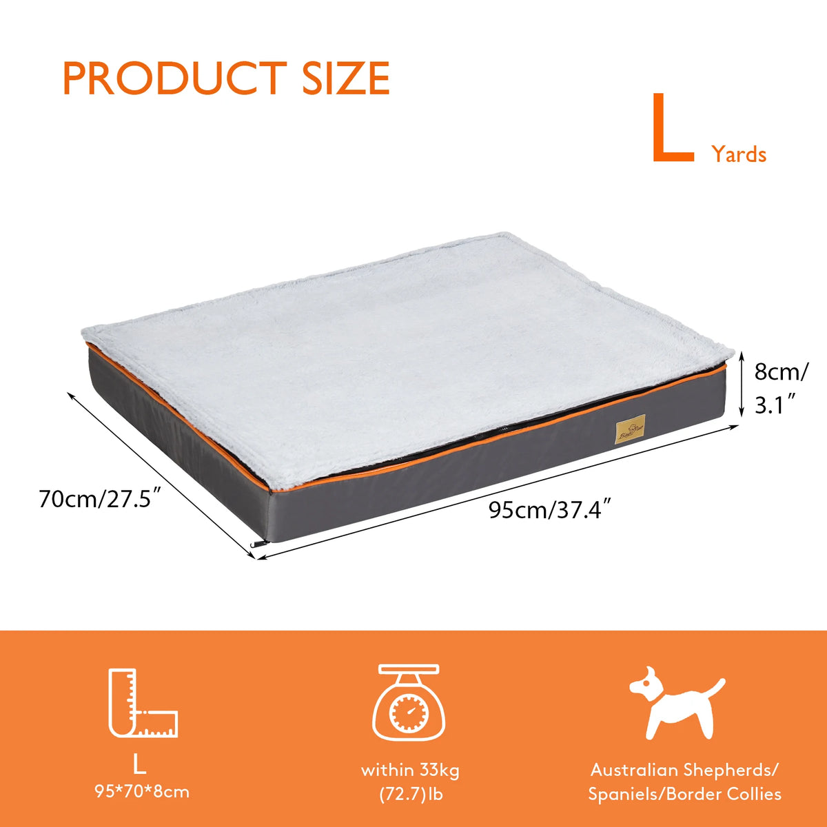 BINGOPAW Orthopedic Dog Bed With Washable Cover
