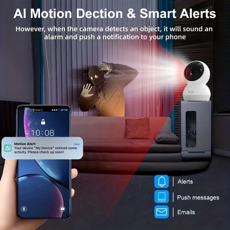 ALAGA 3K Pet Camera With Phone App 360 Pan Tilt 2 Way Audio