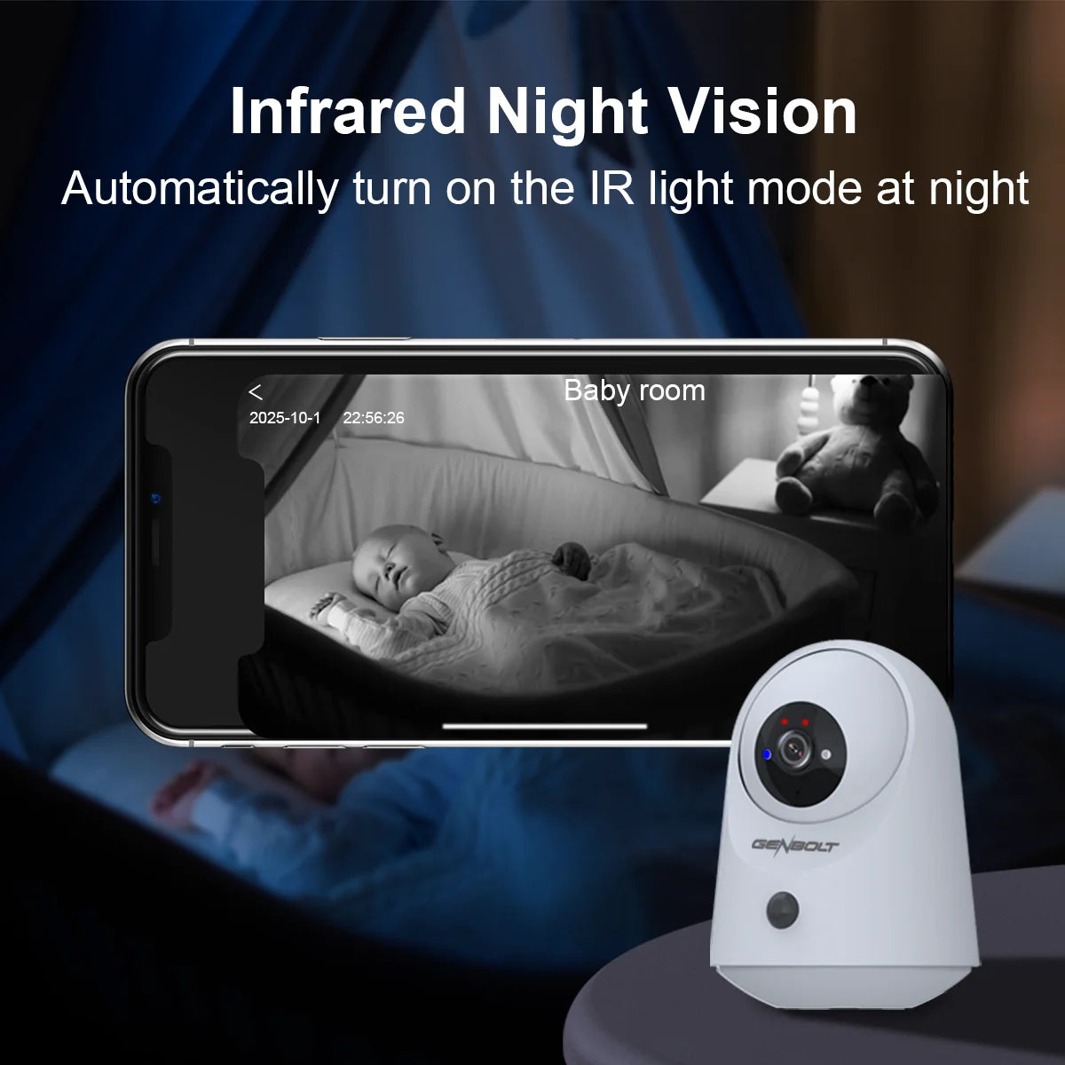 GENBOLT 2K WiFi Indoor Security Camera With PTZ