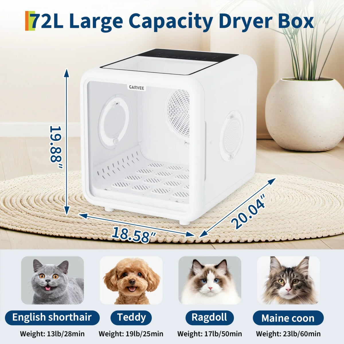 HiMISS Automatic Pet Drying Box With Smart Control