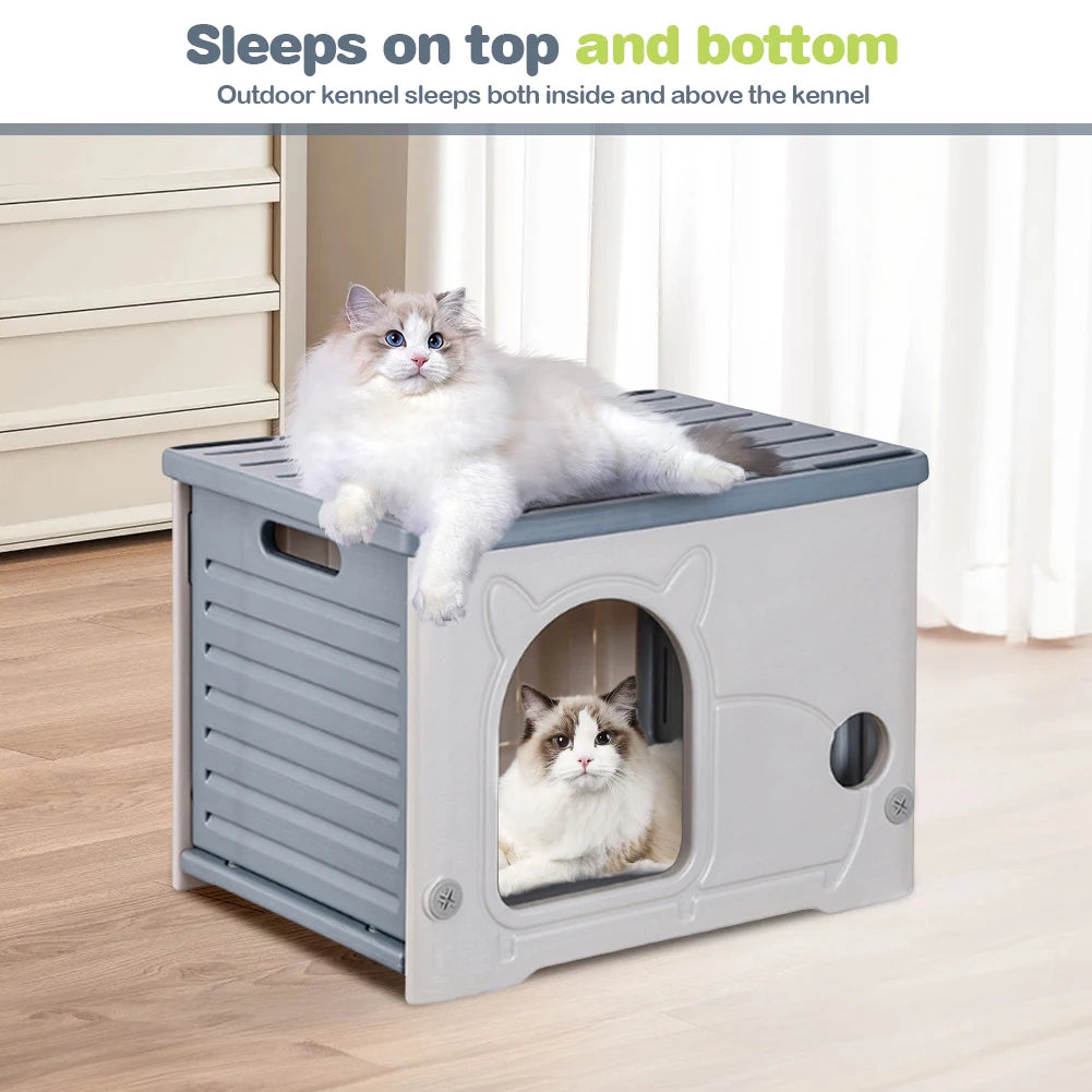 Rainproof Outdoor Cat House for All Seasons