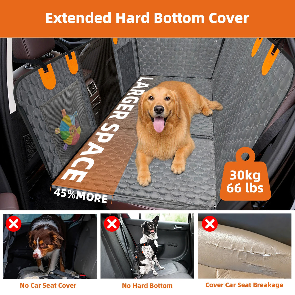 BORWART Hard Bottom Dog Car Seat Extender