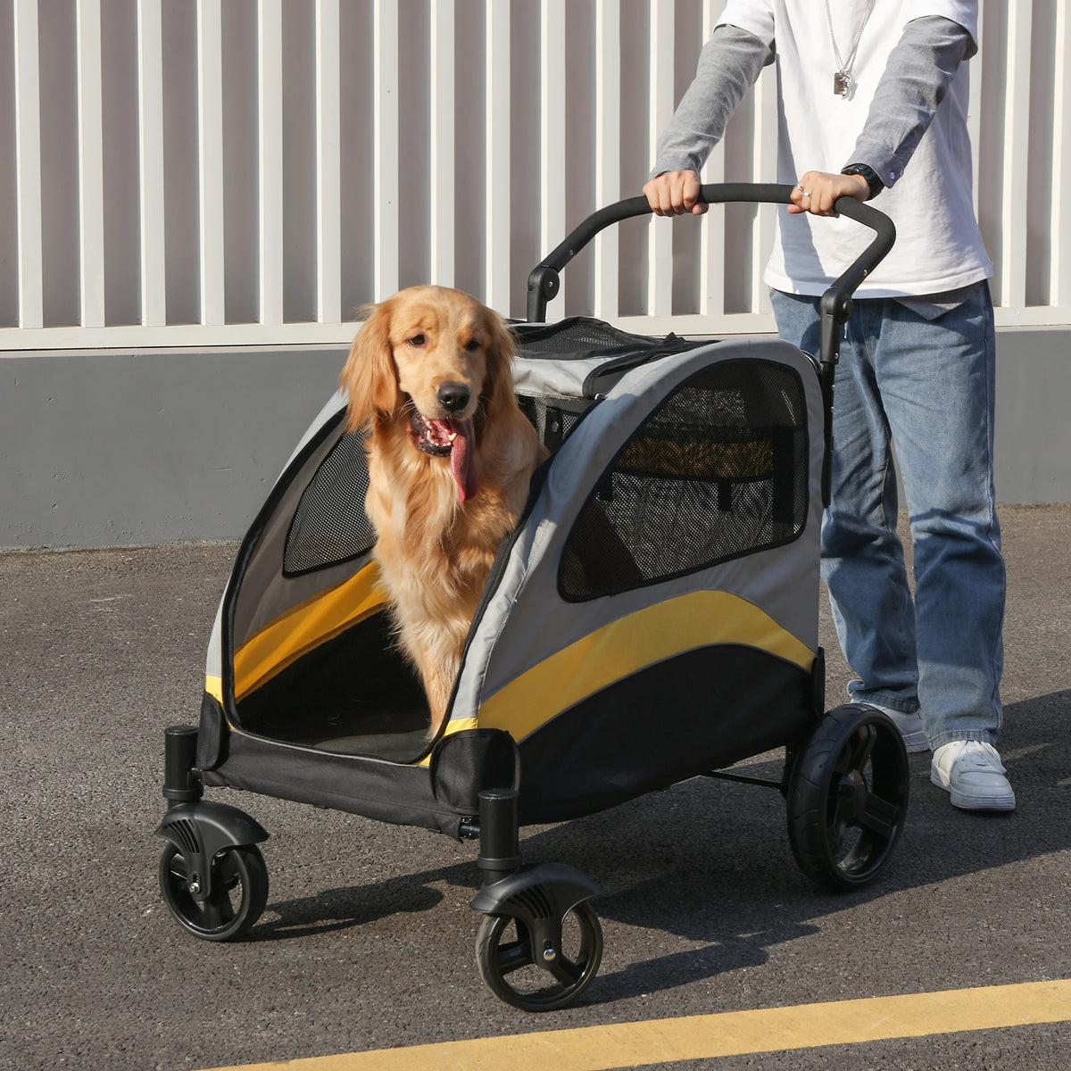 Foldable Breathable Dog and Cat Travel Stroller