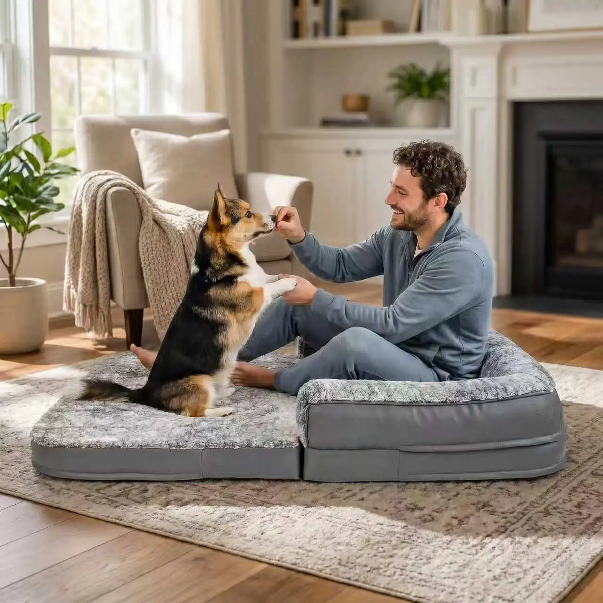 Bingopaw Foldable Orthopedic Dog Bed for Adults and Pets