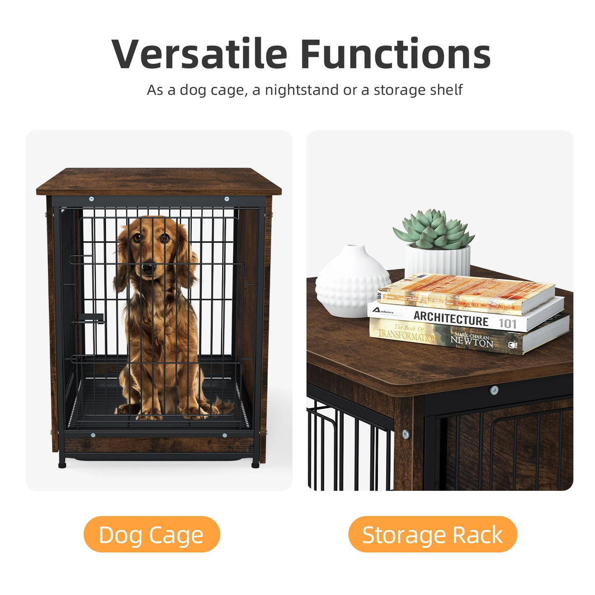 BINGOPAW Pet Cage Kennel With Removable Tray