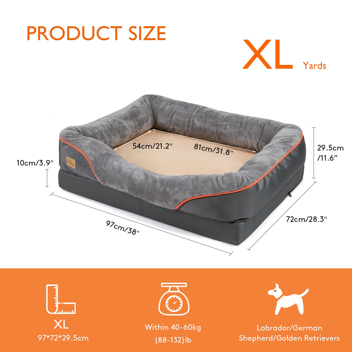 BINGOPAW Waterproof Dog Bed With Removable Washable Cover