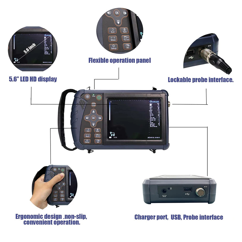 DAWEI Portable Veterinary Ultrasound Scanner for Farm Animals