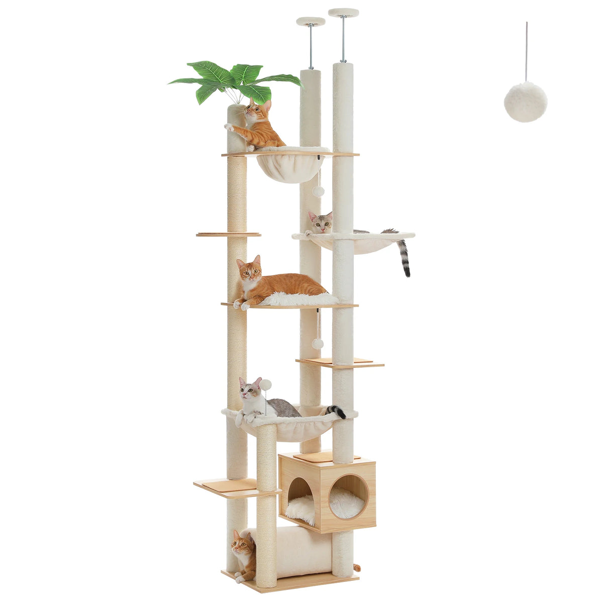 PAWZ Road Height Adjustable Cat Tree With Hammock
