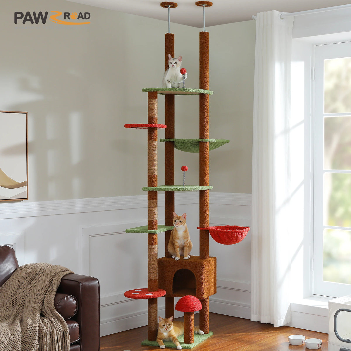 PAWZ Road Height Adjustable Cat Tree With Hammock