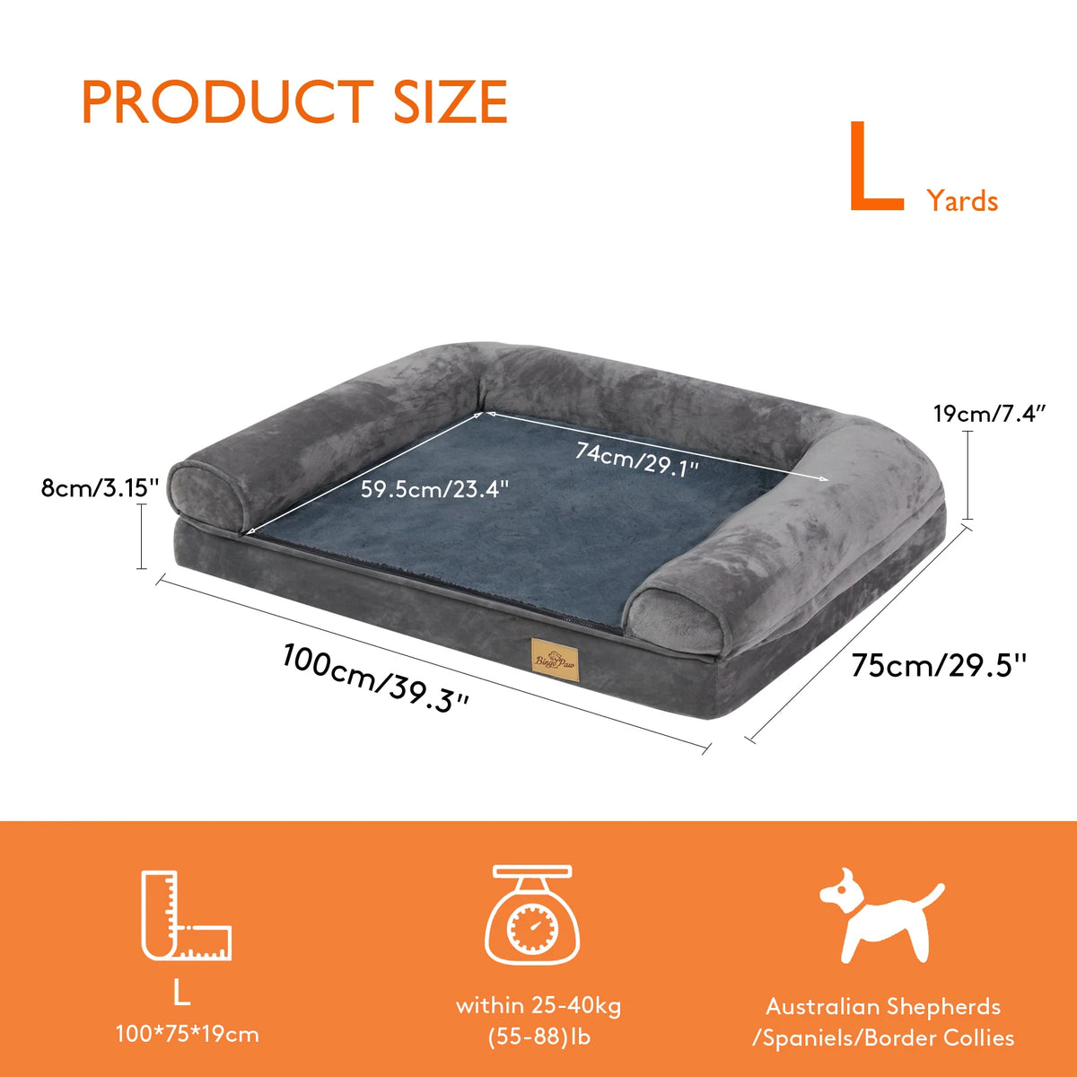 BINGOPAW Orthopedic Dog Bed With Washable Cover