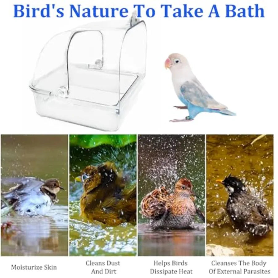 Hanging Bird Cage Bath Feeder Tray For Small Birds