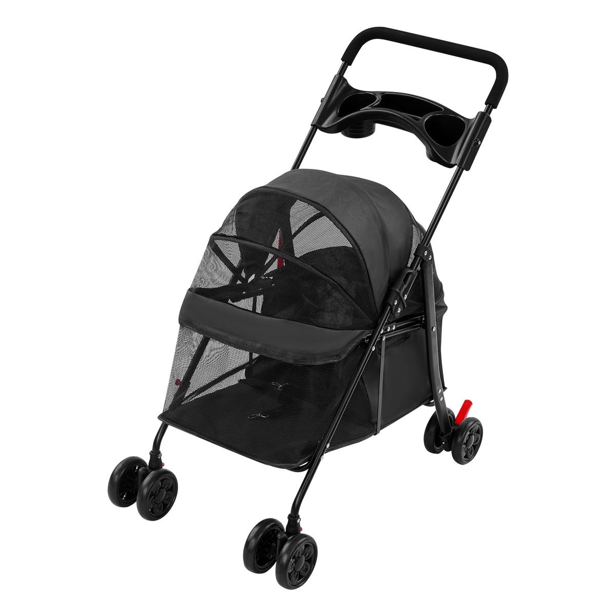 Foldable Pet Travel Stroller With Water Cup Holder