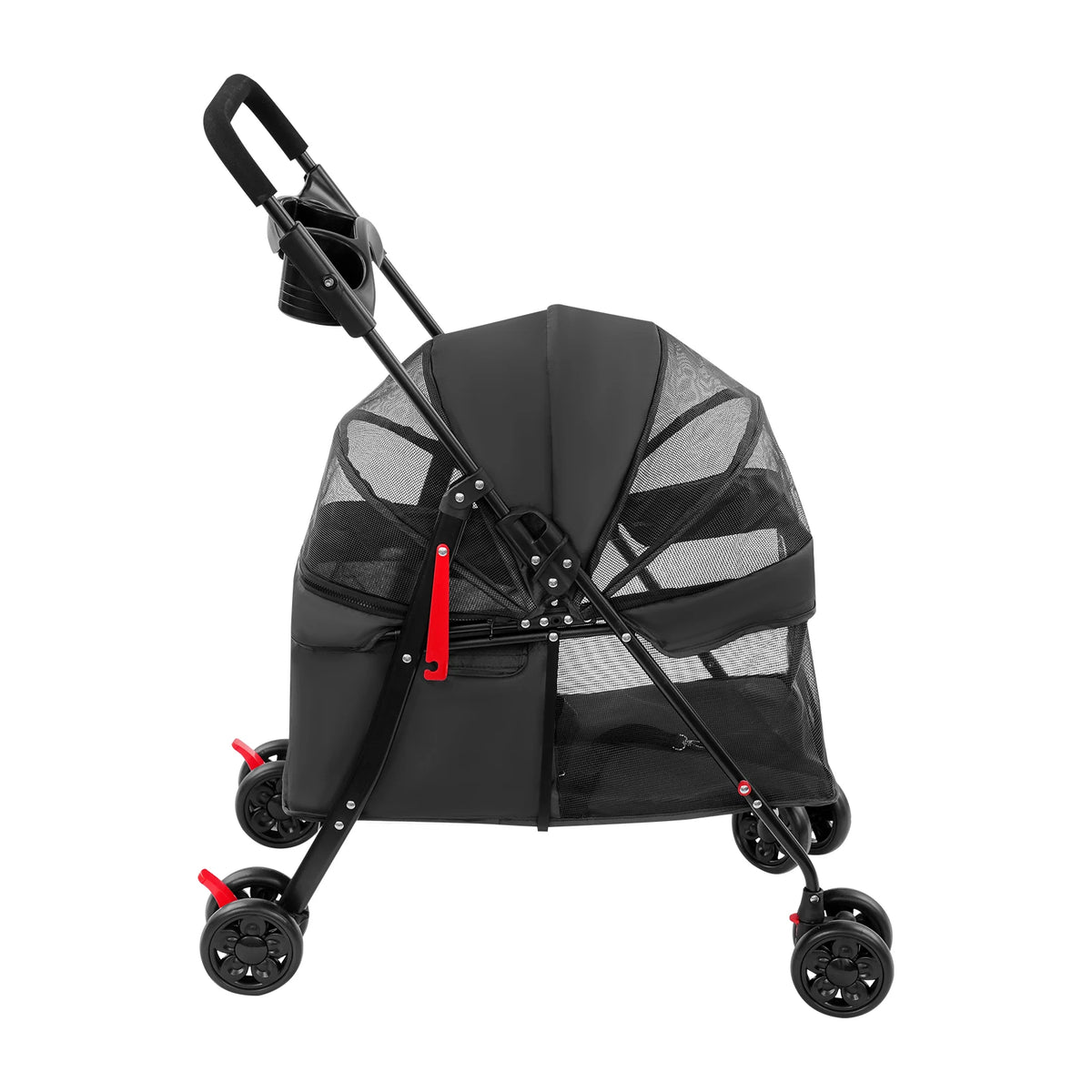 Foldable Pet Travel Stroller With Water Cup Holder