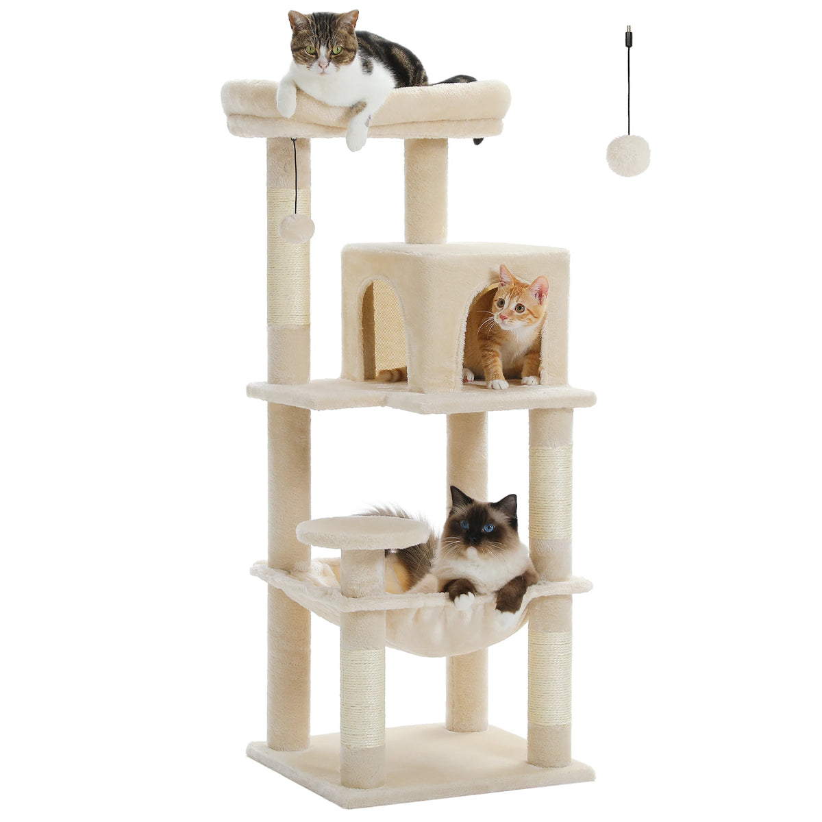 PETEPELA Cat Tree Indoor 5 Level Tower for Large Cats