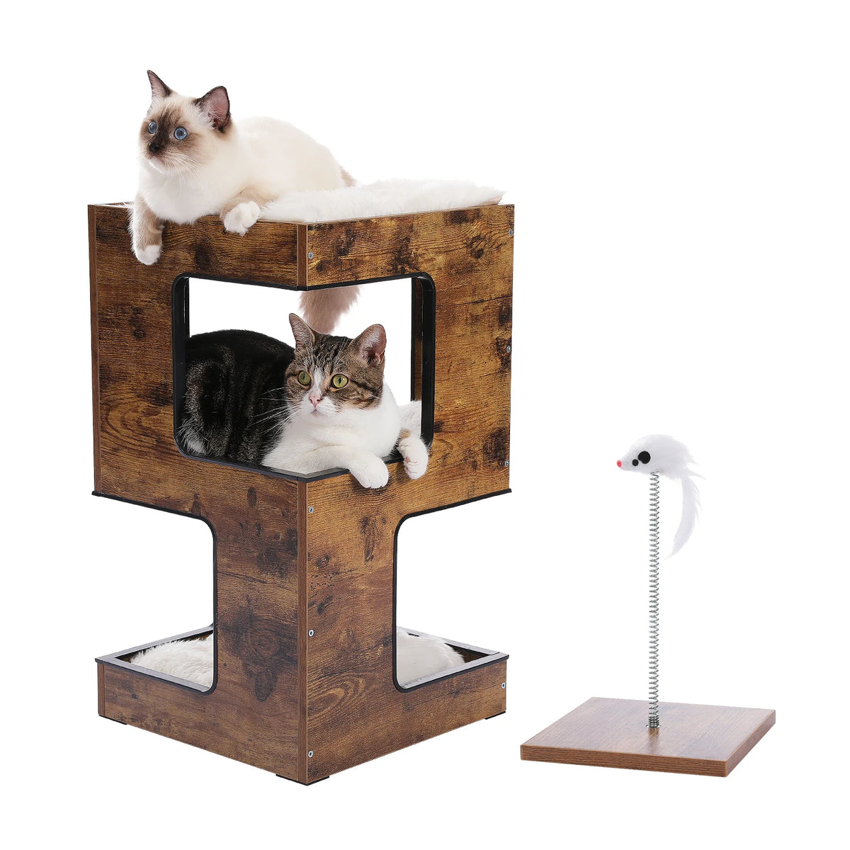 PAWZ Road Wood Cat Condo With Scratching Pad