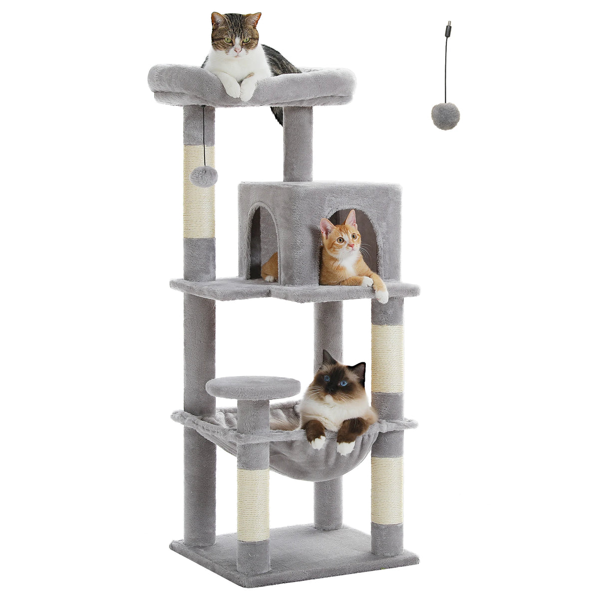 PETEPELA Cat Tree Indoor 5 Level Tower for Large Cats