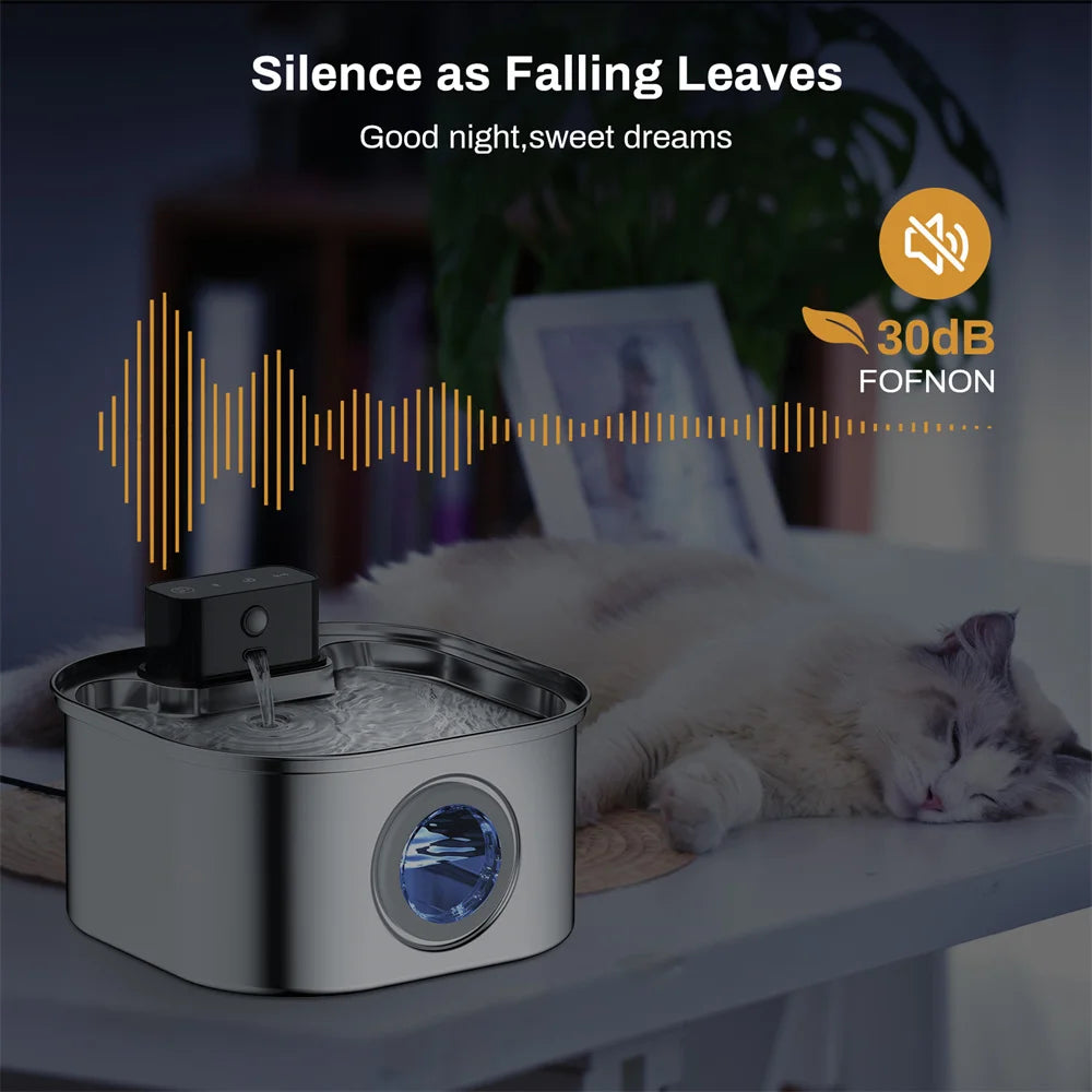 Weomg 3L Automatic Stainless Steel Pet Water Fountain