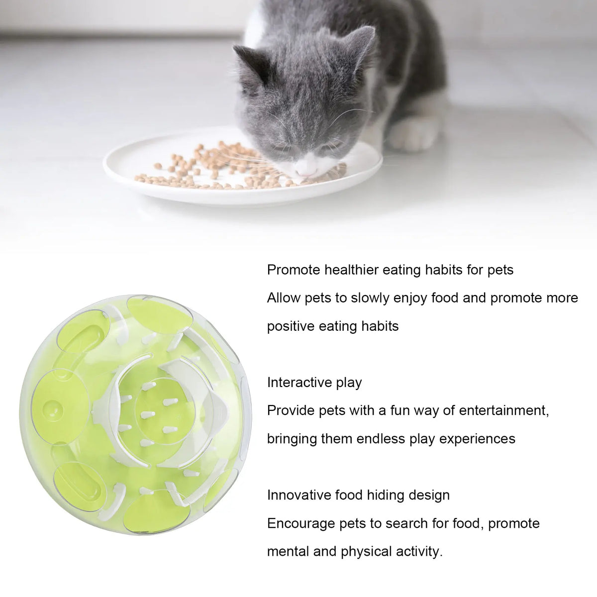 Interactive Cat Puzzle Feeder Toy for Enrichment
