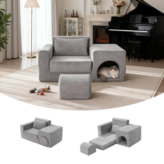 Sofa Bed With Ottoman And Pet Friendly Easy Clean Fabric