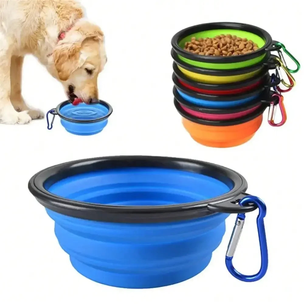 Foldable Silicone Dog Feeder Bowl 2in1 Dispenser