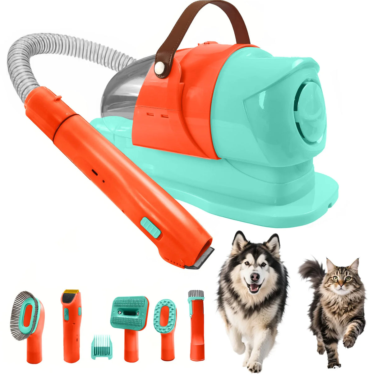 Pet Grooming Vacuum Kit With Clipper