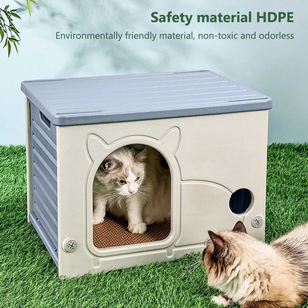 Rainproof Outdoor Cat House for All Seasons