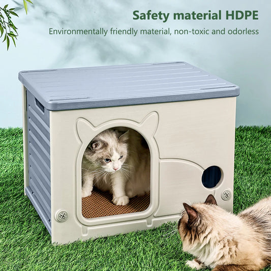 Rainproof Outdoor Cat House for All Seasons