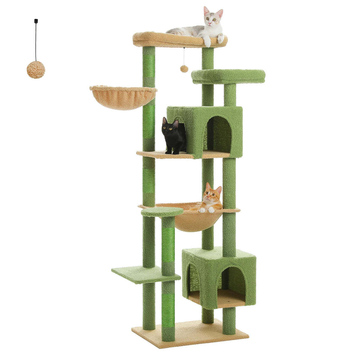 PAWZ Road Tall Cat Tree With Hammock Scratching Posts