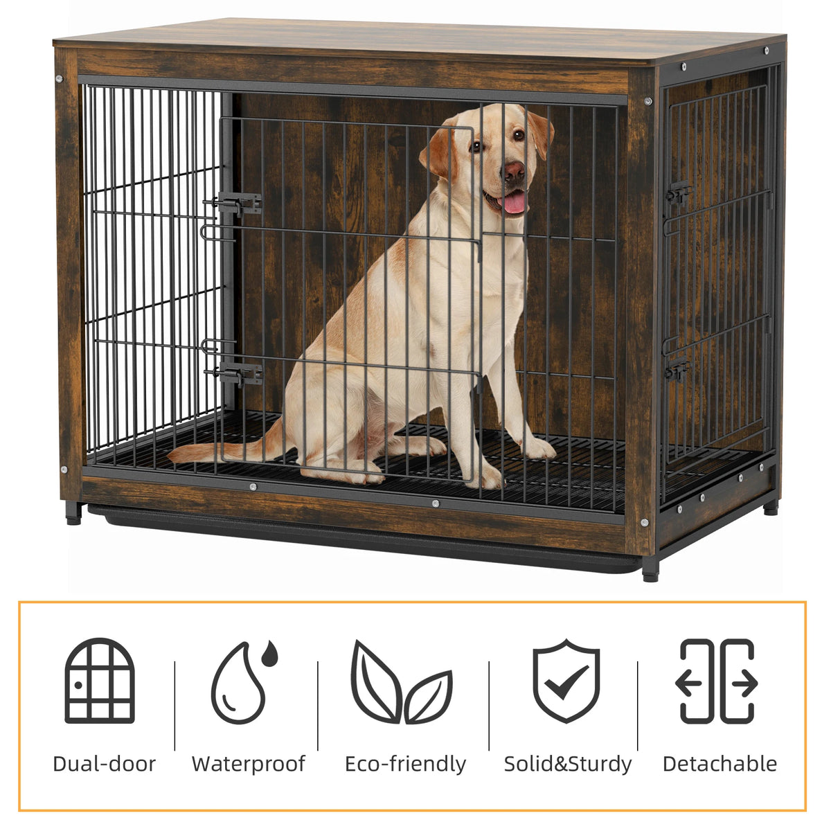 BINGOPAW Pet Cage Kennel With Removable Tray