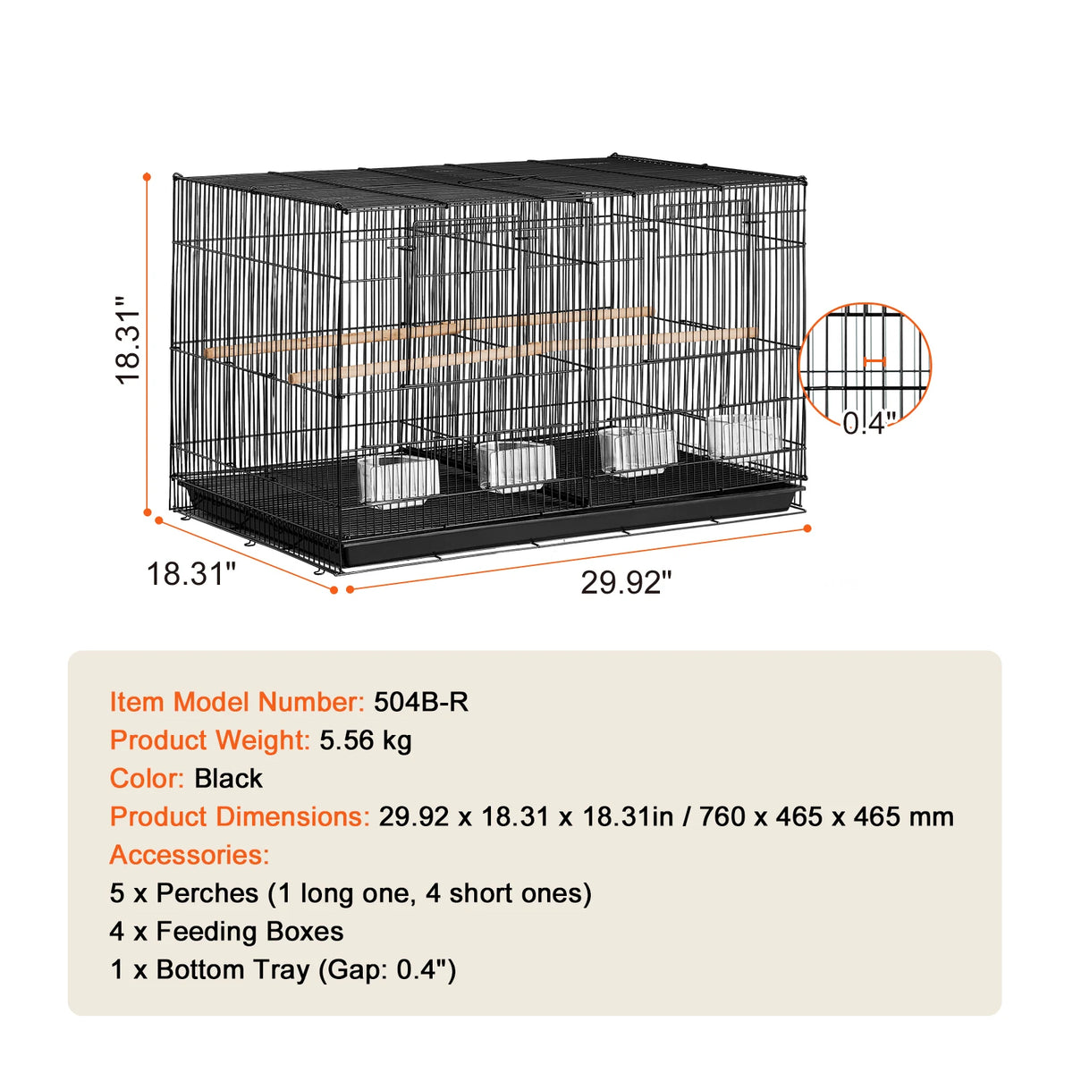 SucceBuy Flight Bird Cage Stackable Divider For Travel Pets