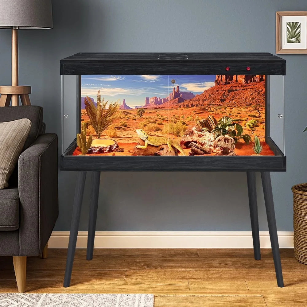 Reptile Tank With Stand And Built In Lighting