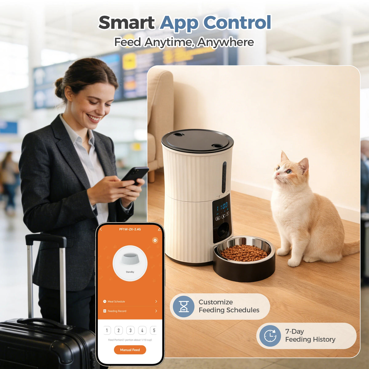JHK WiFi Automatic Cat Feeder With App Control