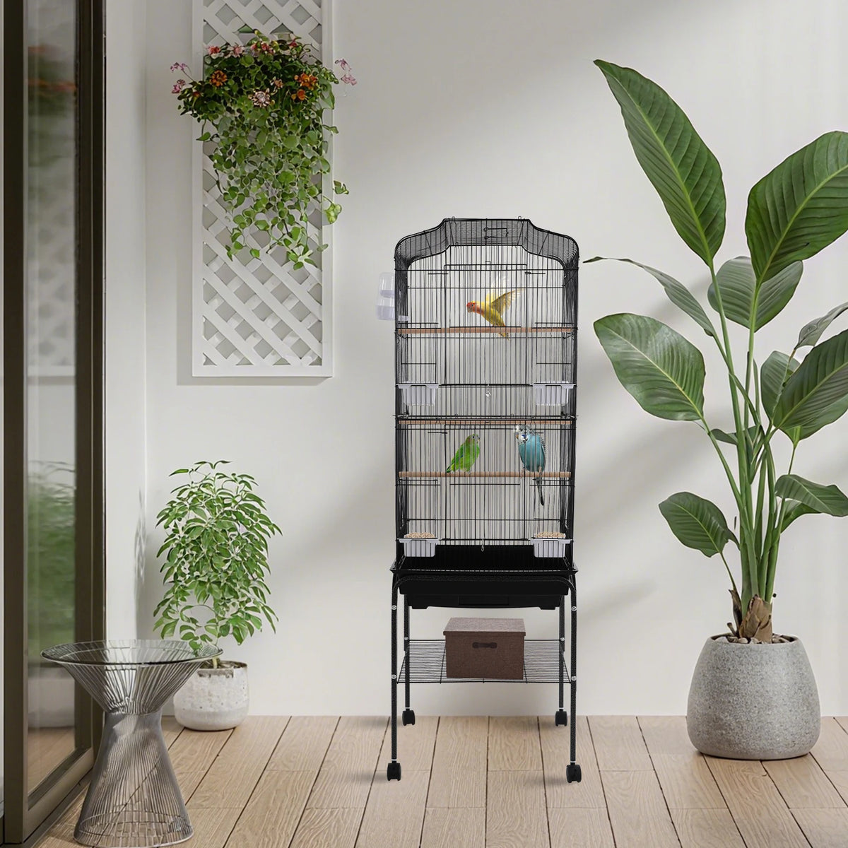 Bird Cage With Stand And Wheels