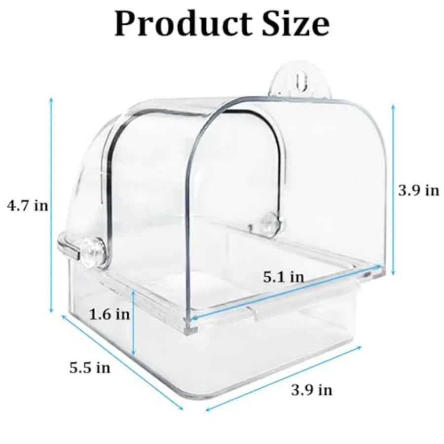 Hanging Bird Cage Bath Feeder Tray For Small Birds