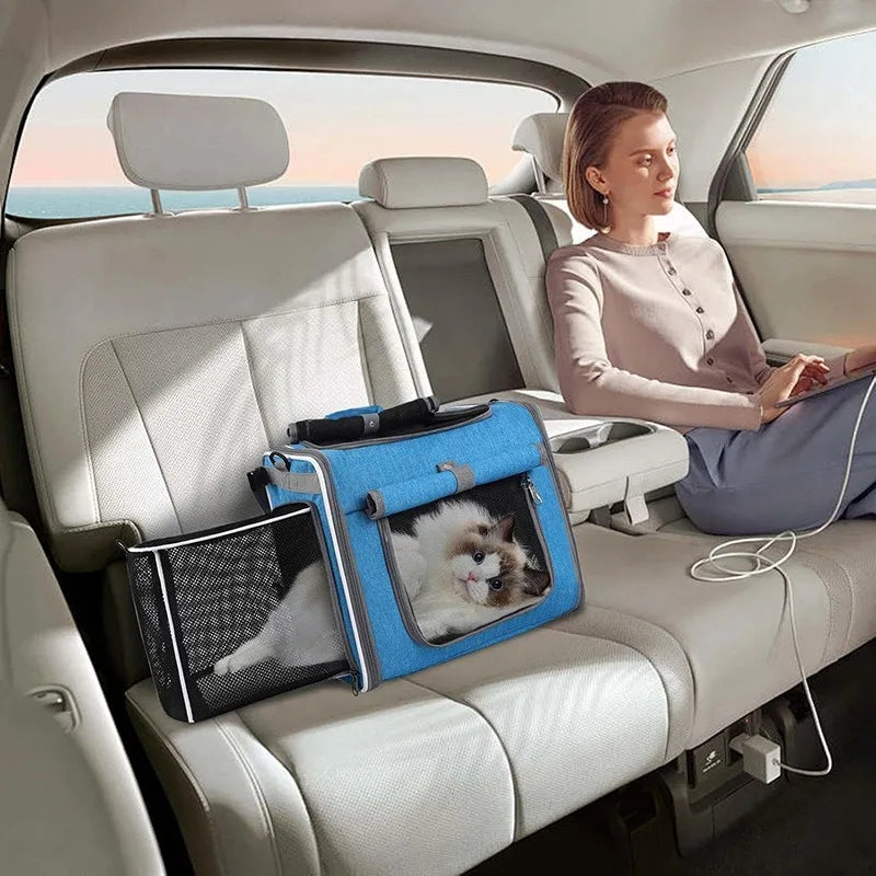 Expandable Cat Carrier Backpack for Travel and Biking