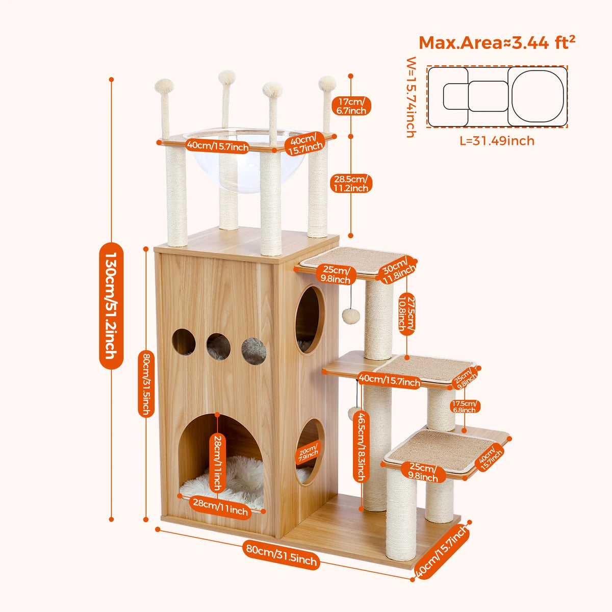 PAWZ Ro Multi Level Cat Tree Indoor Tower