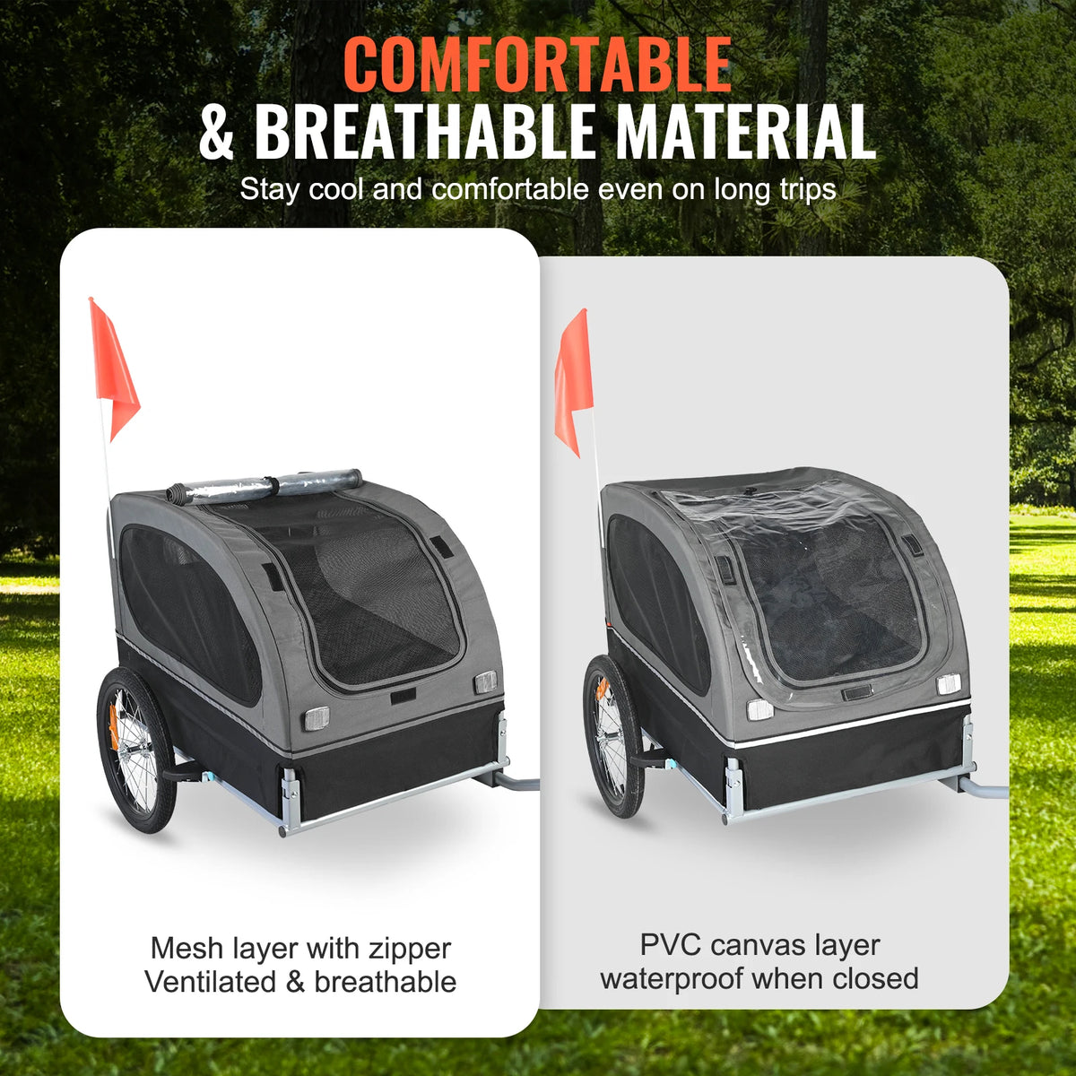 SucceBuy Collapsible Dog Bicycle Trailer Carrier with Wheels