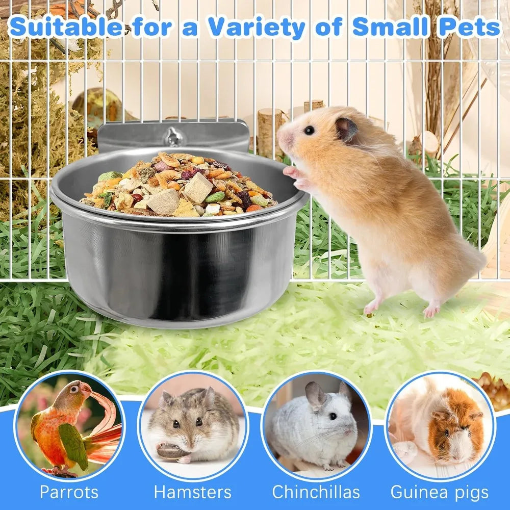 Secure Bird Cage Feeder Cups For Parrots And Small Birds