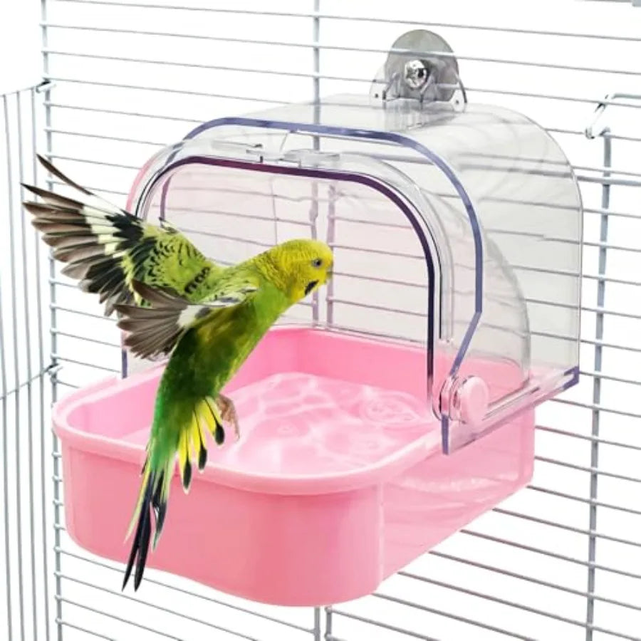 Hanging Bird Cage Bath Feeder Tray For Small Birds
