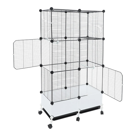 Parrot Cage With Splash Guard And Locking Wheels