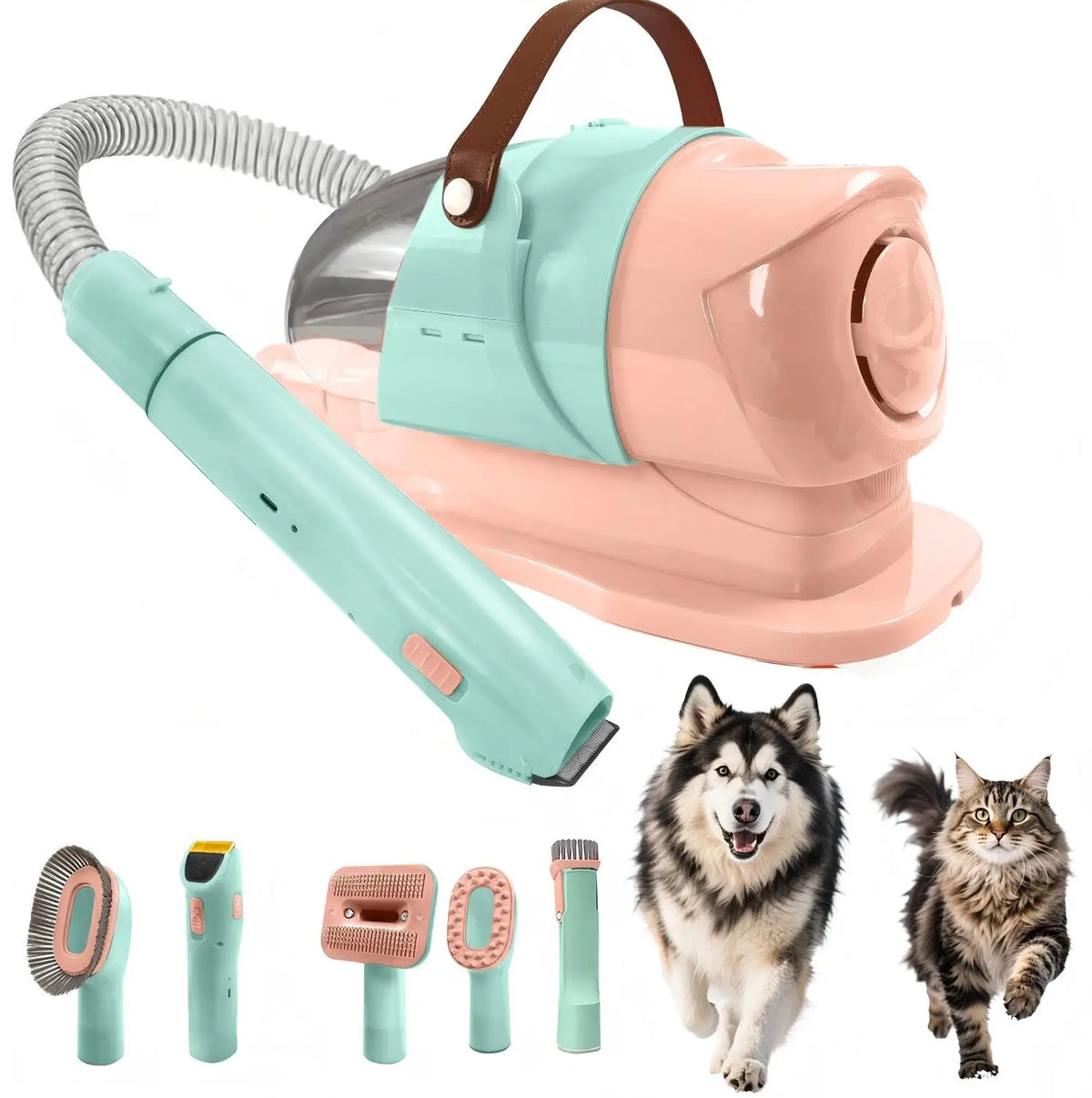 Pet Grooming Vacuum Kit With Clipper