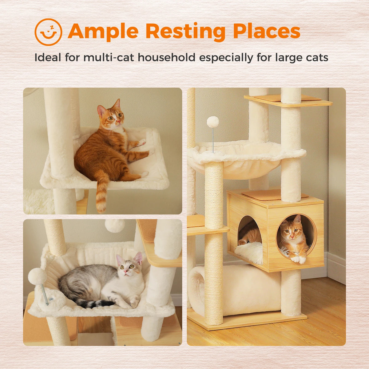 PAWZ Road Height Adjustable Cat Tree With Hammock