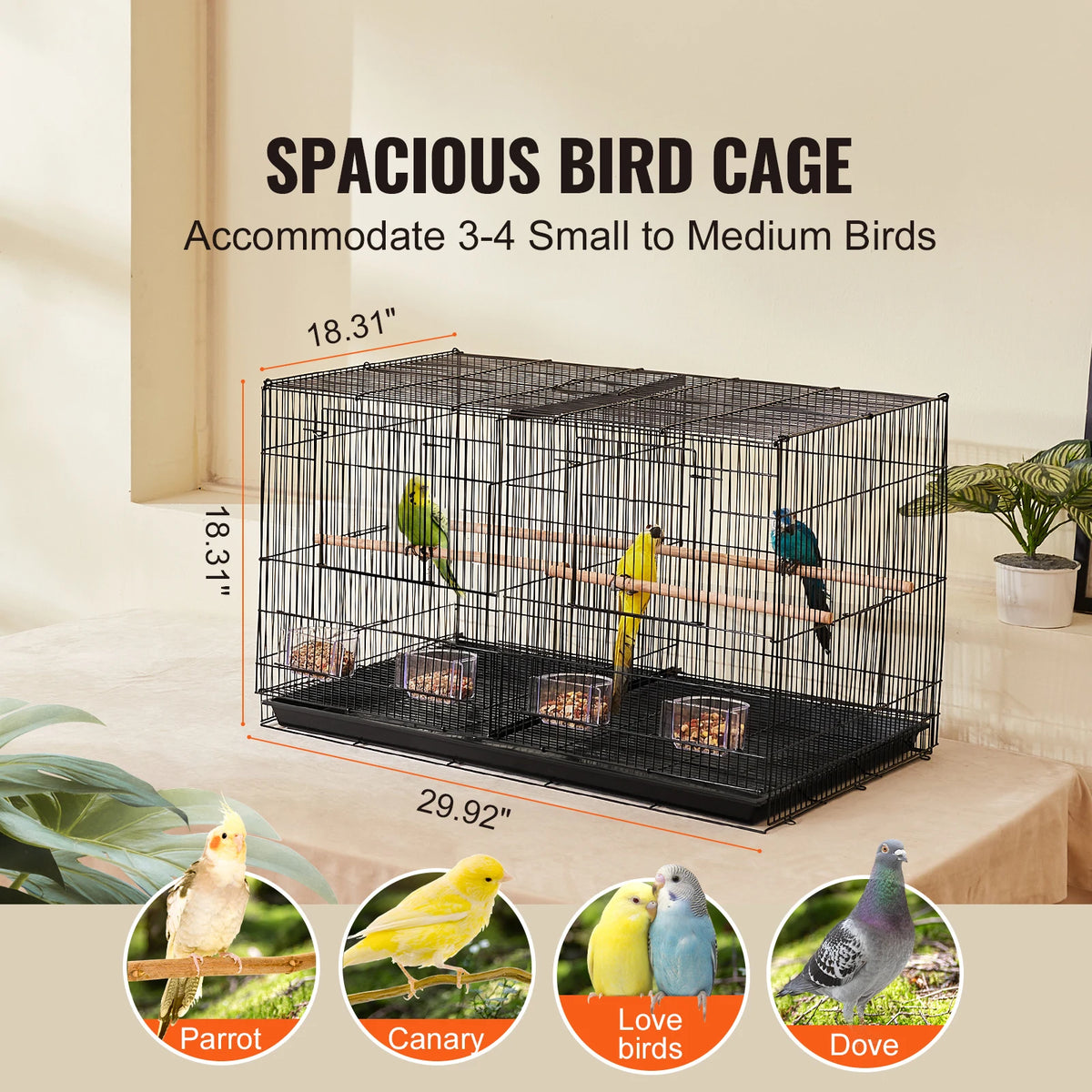 SucceBuy Flight Bird Cage Stackable Divider For Travel Pets
