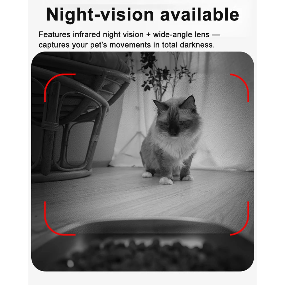 Nityers Automatic Cat Feeder With HD Camera Night Vision