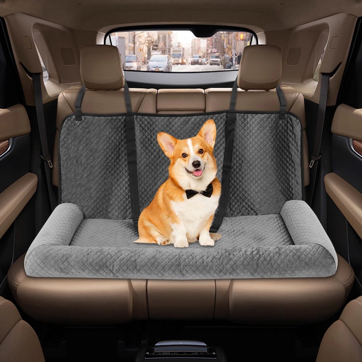 Bymaocar Dog Car Seat Bed With Safety Tethers